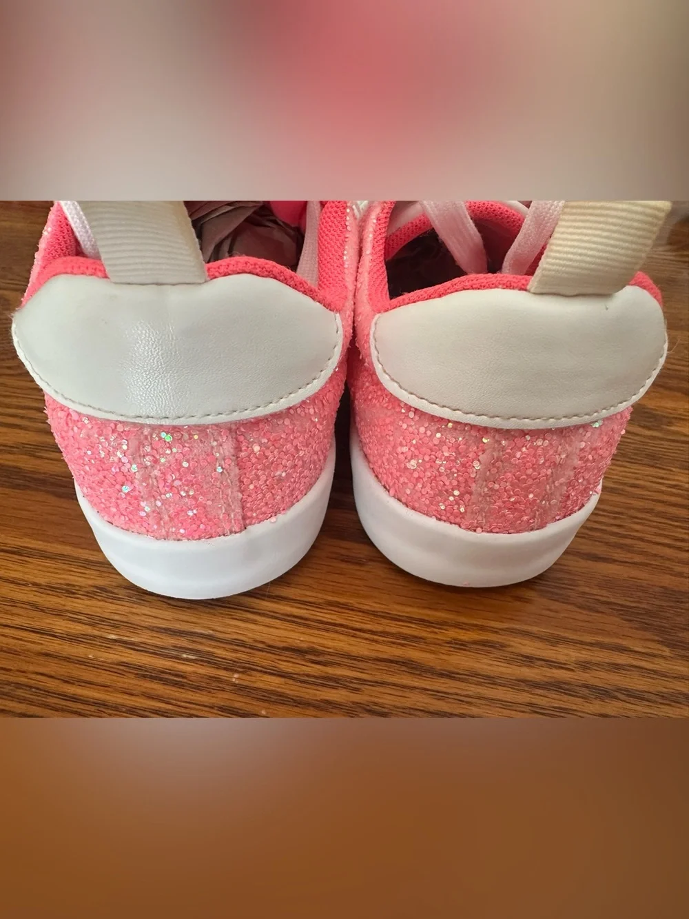 Bebe Kids White Pink Tennis Shoes Sneakers